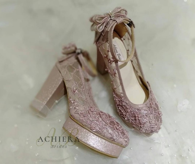 Dusty Pink Lace Custom Wedding Shoes More 