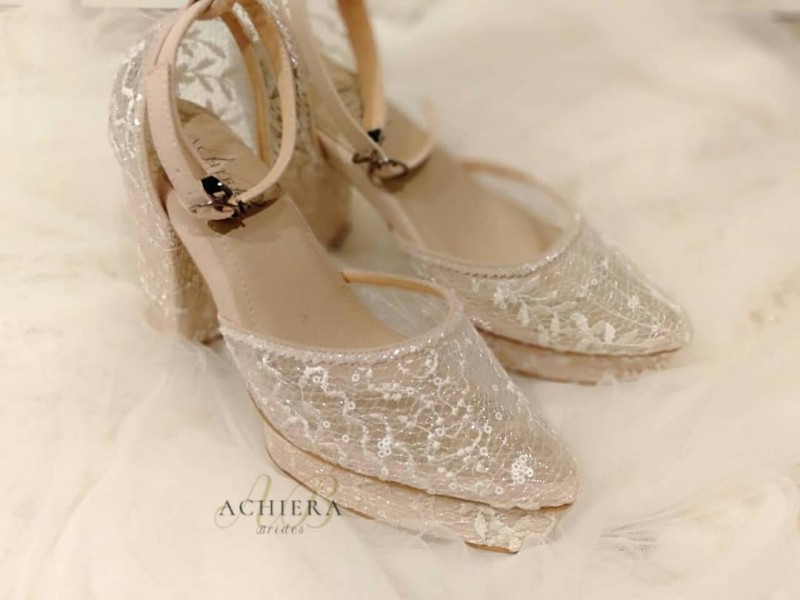 Simple White Lace Wedding Shoes More Info 